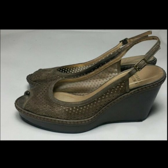 Stuart Weitzman Size 7.5 N Wedge Slingback Sandals - Picture 1 of 8